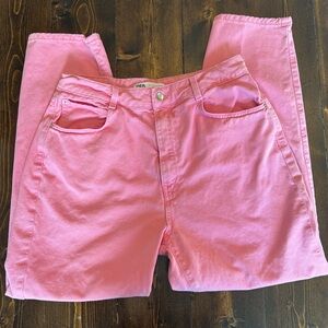 Zara Pink Mom Ankle Jeans
